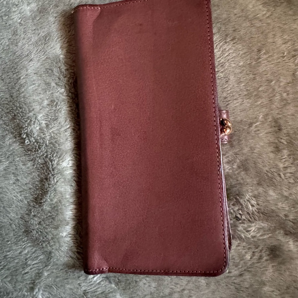 Coach Maroon Leather Clutch